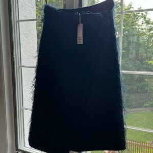 NWT feathered wrap dark blue COS midi skirt